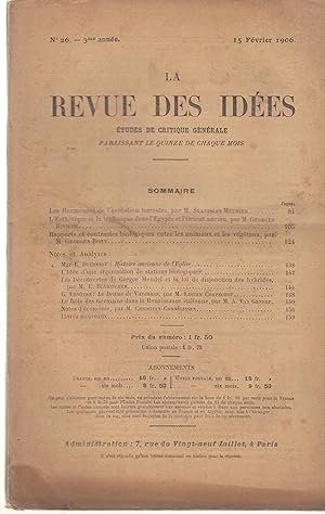 Imagen del vendedor de Revue des ides; tudes de critique gnrale.Troisime anne. a la venta por PRISCA