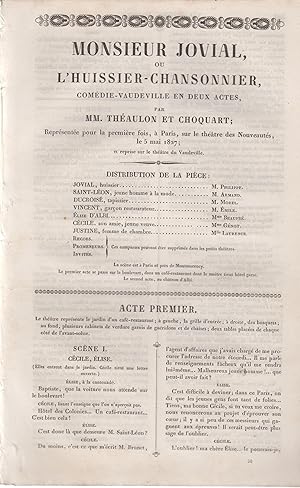 Seller image for M. Jovial, ou, L'huissier chansonnier : comdie-vaudeville en deux actes for sale by PRISCA