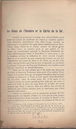 Imagen del vendedor de Le Jsus de l'histoire et le Christ de la foi a la venta por PRISCA