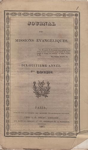 Seller image for Journal des missions vangliques. Journal des missions vangliques. n VI for sale by PRISCA