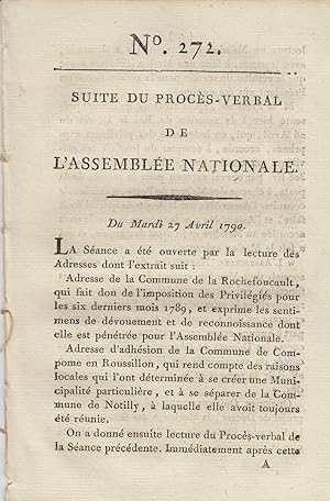 Seller image for Suite du Procs-Verbal de l'Assemble Nationale. - Du Mardi 27 Avril 1790. - N 272. for sale by PRISCA