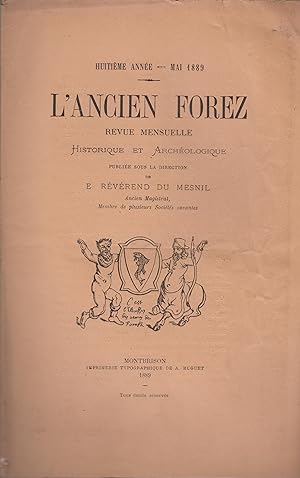 Image du vendeur pour L'Ancien Forez - Revue mensuelle Historique et Archologique. - Huitime anne - Mai 1889 - N III. mis en vente par PRISCA