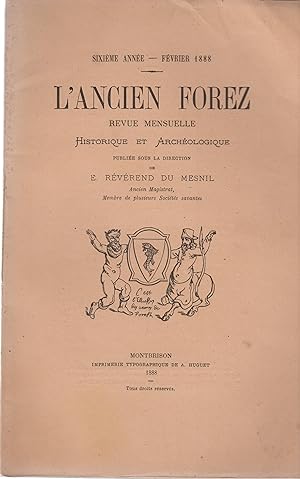 Seller image for L'Ancien Forez - Revue Mensuelle Historique et Archologique. - Sixime anne - Fvrier 1888 - N XII. for sale by PRISCA