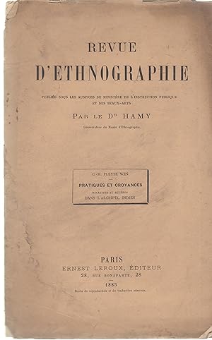 Seller image for Revue d'Ethnographie - Pratiques et Croyances relatives au Bucros dans l'Archipel Indien. for sale by PRISCA