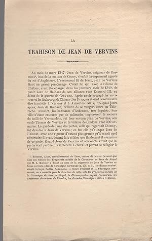 Bild des Verkufers fr La trahison de Jean de Vervins zum Verkauf von PRISCA