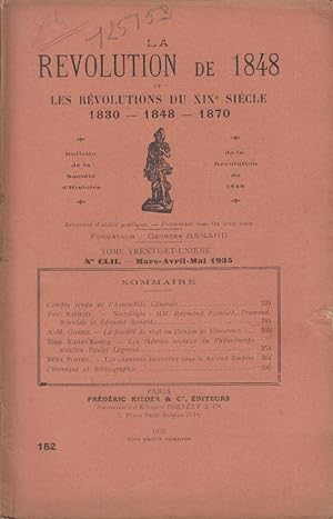 Immagine del venditore per La Rvolution de 1848 et les Rvolutions du XIX sicle 1830 - 1848 - 1870. - Tome 31 - N CLII venduto da PRISCA