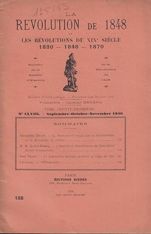 Seller image for La Rvolution de 1848 et les Rvolutions du XIX sicle 1830 - 1848 - 1870. - Tome 33 - N CLVIII for sale by PRISCA