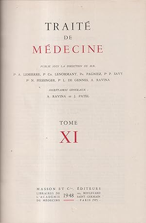 Seller image for Trait de mdecine / Tome XI, Maladies des vaisseaux [Texte imprim] / par M. Brard, R. Boucomont, P. Broustet . [et al.]. for sale by PRISCA