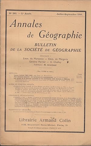 Seller image for Annales de Gographie - Bulletin de la Socit de Gographie - N 283 - L anne - Juillet-Septembre 1941. for sale by PRISCA