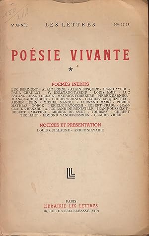 Immagine del venditore per Posie Vivante. - 5 anne - Les Lettres. - N 17-18. venduto da PRISCA