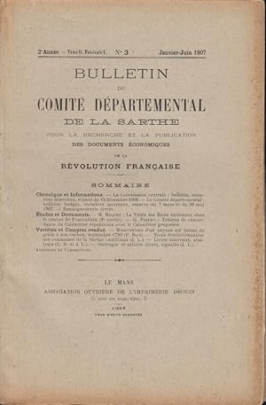 Immagine del venditore per La Rvolution dans la Sarthe et les Dpartements voisins. - 2 Anne - Tome II - Fascicule 1 - N 3 venduto da PRISCA