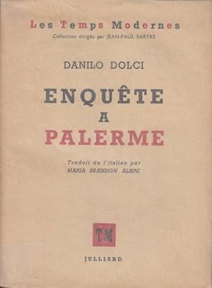 Imagen del vendedor de Enqute  Palerme : ("Inchiesta a Palermo"). Traduction, introduction et notes de Maria Brandon Albini. a la venta por PRISCA