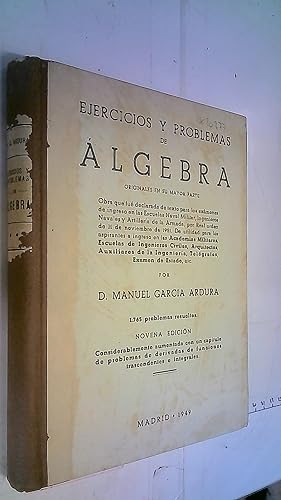 Imagen del vendedor de Ejercicios y problemas de lgebra originales en su mayor parte. 1765 problemas resueltos a la venta por Librera La Candela