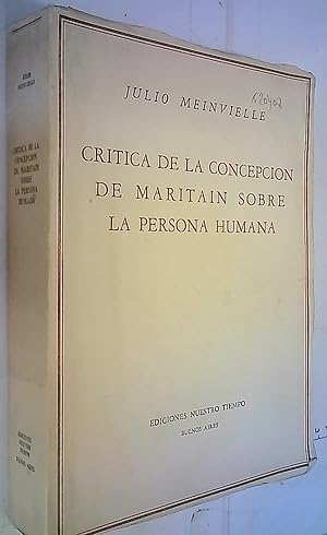 Bild des Verkufers fr Crtica de la concepcin de Maritain sobre la persona humana zum Verkauf von Librera La Candela