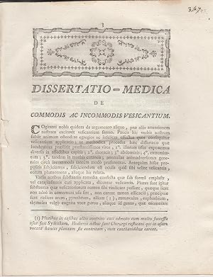 Imagen del vendedor de Dissertatio-Medica de commodis ac incommodis vesicantium a la venta por PRISCA