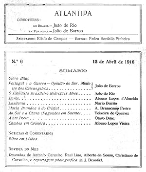 ATLÂNTIDA : Mensário Artístico, Literário e Social para Portugal e Brazil. Ano I Nº 6. 15 de Abri...
