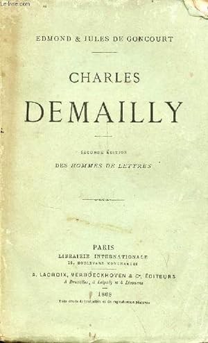 Imagen del vendedor de Charles Demailly - seconde dition des hommes de lettres. a la venta por Le-Livre