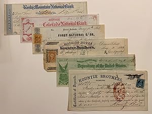 Collection of 6 Early Colorado Territorial Checks 1866-1867