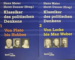Bild des Verkufers fr Klassiker des politisches Denkens (2-volume set). 1: Von Plato bis Hobbes. 2: Von Locke bis Max Weber zum Verkauf von Antiquariaat Schot