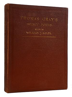 Bild des Verkufers fr THOMAS GRAY'S SELECTED POEMS zum Verkauf von Rare Book Cellar