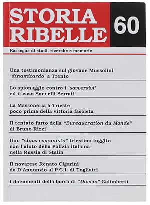 Seller image for STORIA RIBELLE. N. 60 - Rassegna di studi, ricerche e memorie: for sale by Bergoglio Libri d'Epoca