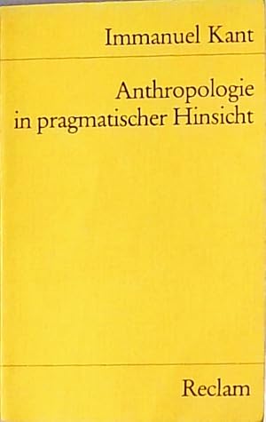 Bild des Verkufers fr Anthropologie in pragmatischer Hinsicht zum Verkauf von Berliner Bchertisch eG