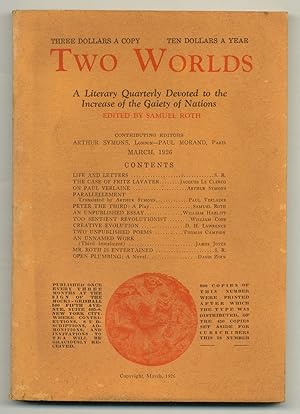 Seller image for Two Worlds: A Literary Quarterly Devoted to the Increase of the Gaiety of Nations - Vol. I, No. 3, March 1926 for sale by Between the Covers-Rare Books, Inc. ABAA