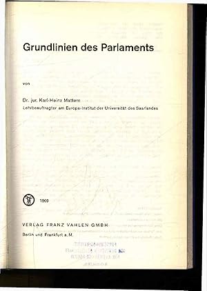 Bild des Verkufers fr Grundlinien des Parlaments. zum Verkauf von Antiquariat Bookfarm