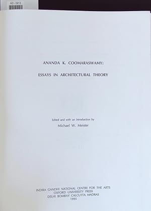 Seller image for Essays in architectural theory. for sale by Antiquariat Bookfarm