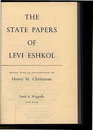 Bild des Verkufers fr The State Papers of Levi Eshkol. zum Verkauf von Antiquariat Bookfarm