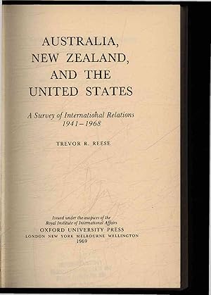 Image du vendeur pour Australia, New Zealand, and the United States. A survey of International Relations 1941-1968 mis en vente par Antiquariat Bookfarm