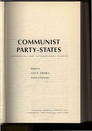 Bild des Verkufers fr Communist Party-States. Comparative and International Studies. zum Verkauf von Antiquariat Bookfarm
