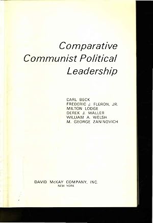 Bild des Verkufers fr Comparative Communist Political Leadership. zum Verkauf von Antiquariat Bookfarm
