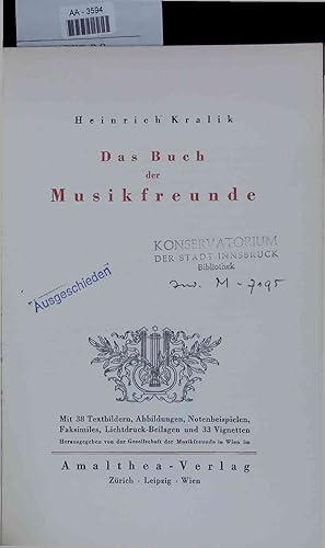 Bild des Verkufers fr Das Buch der Musikfreunde. zum Verkauf von Antiquariat Bookfarm