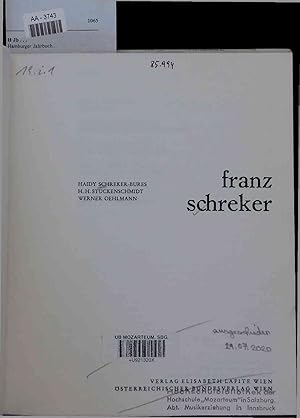 Seller image for Franz Schreker. AA-3743 for sale by Antiquariat Bookfarm