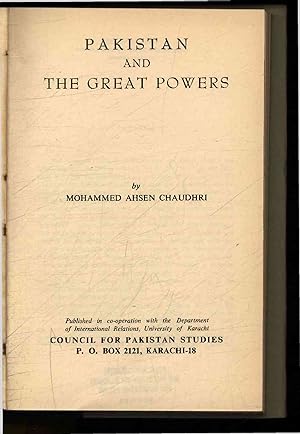 Seller image for Pakistan and the great powers. for sale by Antiquariat Bookfarm