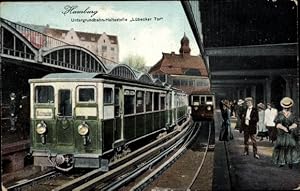 Ansichtskarte / Postkarte Hamburg Mitte St. Georg, An der U Bahn Haltestelle Lübecker Tor, Gleise