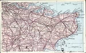Landkarten Ansichtskarte / Postkarte Ramsgate Kent England, Canterbury, Folkestone, Dover