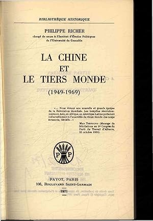 Seller image for La Chine et le Tiers Monde (1949-1969). for sale by Antiquariat Bookfarm