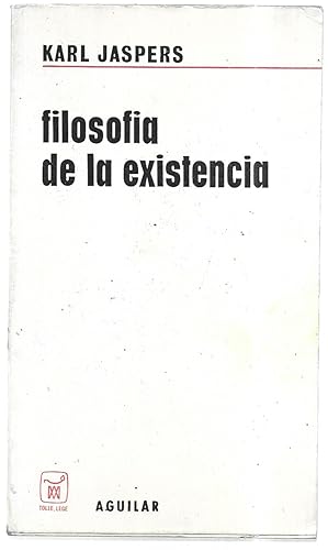 Imagen del vendedor de Filosofía de la existencia a la venta por FERDYDURKE LIBROS