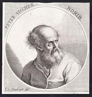 Bild des Verkufers fr Peter Vischer. Norib." - Peter Vischer der ltere (1455-1529) Bildhauer sculptor Nrnberg Nuremberg Portrait zum Verkauf von Antiquariat Steffen Vlkel GmbH