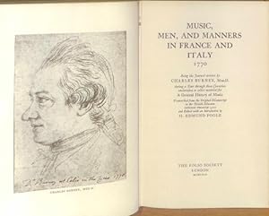 Seller image for Music, men and manners in France and Italy, 1770: Being the journal written by Charles Burney during a tour through those countries undertaken to . with an introduction by H. Edmund Poole for sale by WeBuyBooks