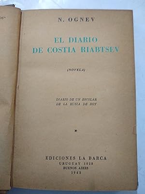 Image du vendeur pour El diario de costia riabtsev mis en vente par Libros nicos