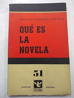 Imagen del vendedor de Que es la novela a la venta por Libros nicos