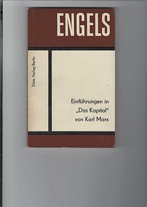 Bild des Verkufers fr Einfhrungen in "Das Kapital" von Karl Marx. Kleine Bcherei des Marxismus-Leninismus. zum Verkauf von Antiquariat Frank Dahms