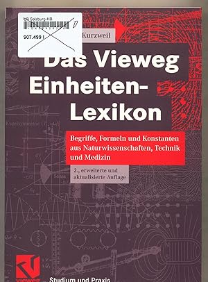 Bild des Verkufers fr Das Vieweg Einheiten-Lexikon zum Verkauf von avelibro OHG