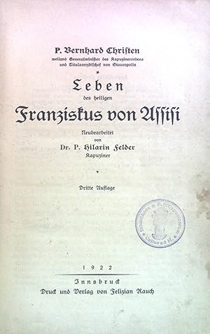 Image du vendeur pour Leben des heiligen Franziskus von Assisi. mis en vente par books4less (Versandantiquariat Petra Gros GmbH & Co. KG)