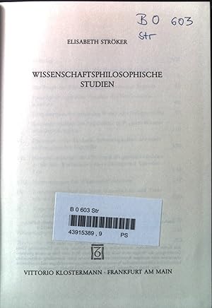 Seller image for Wissenschaftsphilosophische Studien. for sale by books4less (Versandantiquariat Petra Gros GmbH & Co. KG)