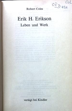 Bild des Verkufers fr Erik H. Erikson : Leben u. Werk. zum Verkauf von books4less (Versandantiquariat Petra Gros GmbH & Co. KG)