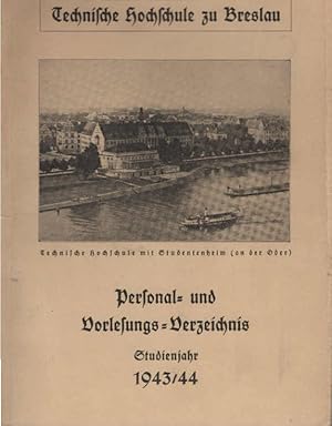 Seller image for Personal- und Vorlesungs-Verzeichnis Studienjahr 1943/44. for sale by Schrmann und Kiewning GbR